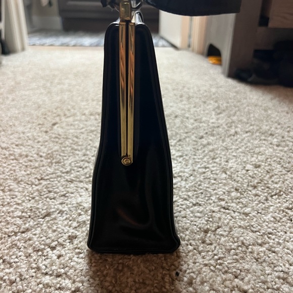 Richcraft Andre Original - 1950's Black Vintage Handbag - Genuine Leather Purse - Picture 3 of 10